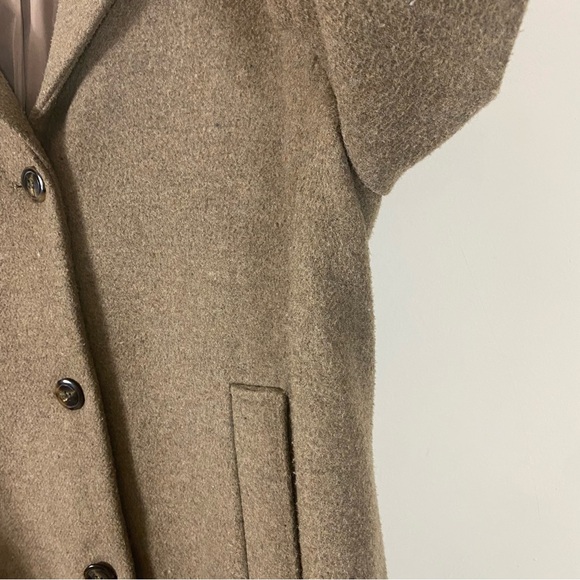 H&M Oversized Single Breasted Coat Wool Blend in Dark Beige Melange - S - Picture 14 of 16